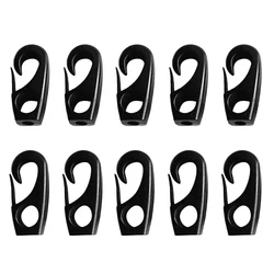 10 Pieces Black Plastic Bungee Hooks for 7mm Shock Cord Tie Down Strap Boat Canoe Kayak Accessories