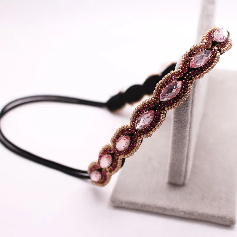 Vintage Beads Braided Headband Colorful Stone Hair Band For Women & Girls Hair Accessories Hairband Jewelry