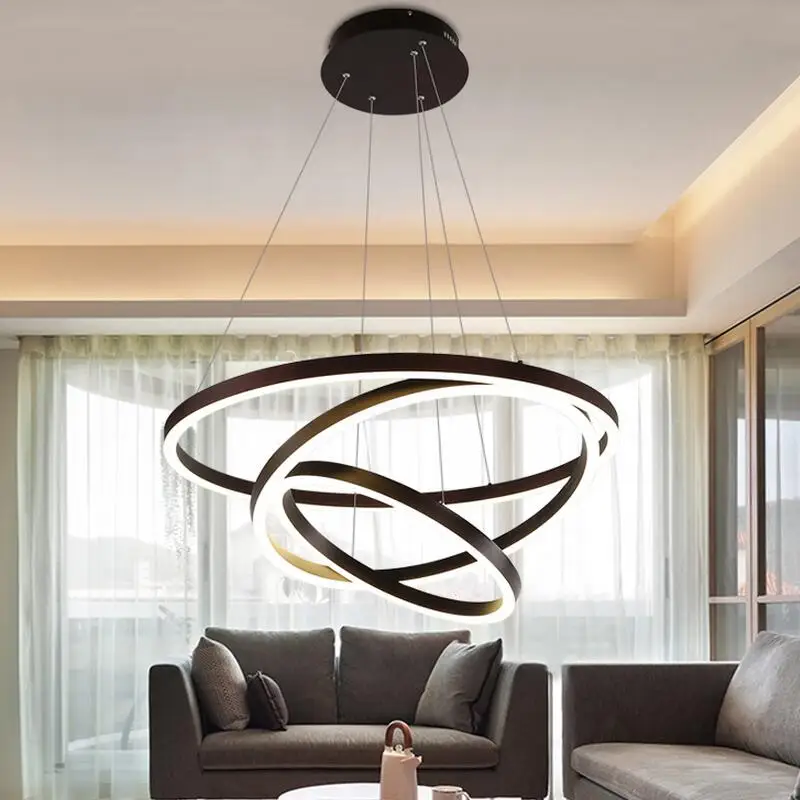 

Modern Led Chandelier Lighting Round Creative Office Loft Bar Villa Living Room Lights Individual Industrial Style 110V 220V