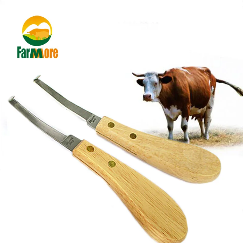 Repair Neat's Foot Products Hoof Knife Equine Horse Goat Sheep Cattle Wood Handle Kit Left Right Repair Tool Farming Equipment