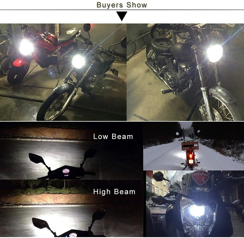 6W Hs1 Led H4 Motorcycle Moped Scooter Light Bulbs Motorbike Motorcycle H4 Led Headlight White Moto Accessories Light Bulb 12V