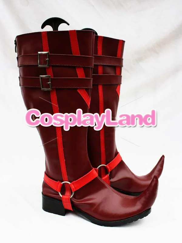 Blue Exorcist  Ao no Exorcist Mephisto Pheles Red Cosplay Shoes Boots For Adult Men's Halloween Party Cosplay Boots Custom Made