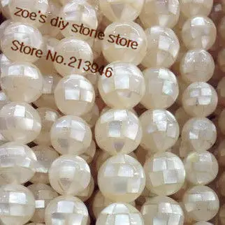 

AAA~ 12MM 32Pcs/Lot White Color Hand-set Natural Seashell Loose Strand Semi-precious Jewelry Beads