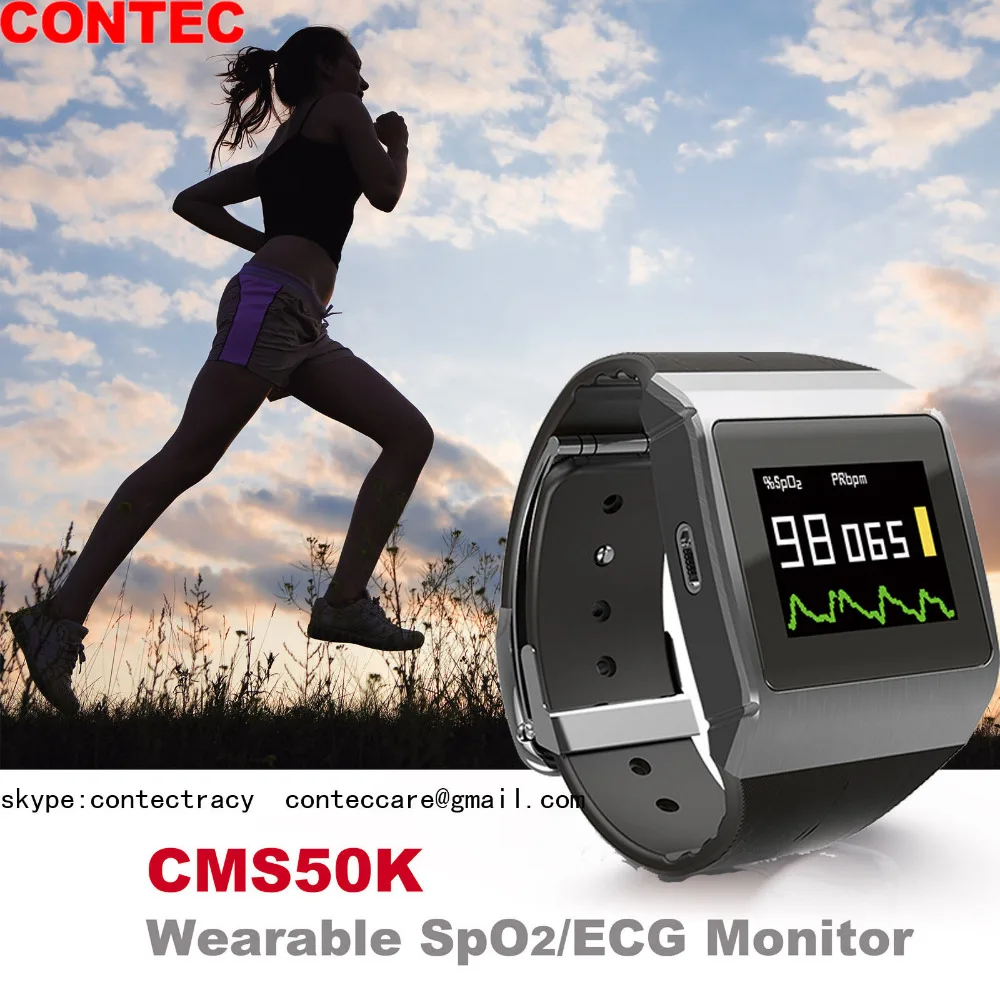 

CONTEC CMS50K Digital Wearable Sport Pulse Oximeter Blood Oxygen Oximetro Portable SpO2/ECG Monitor Wireless Bluetooth