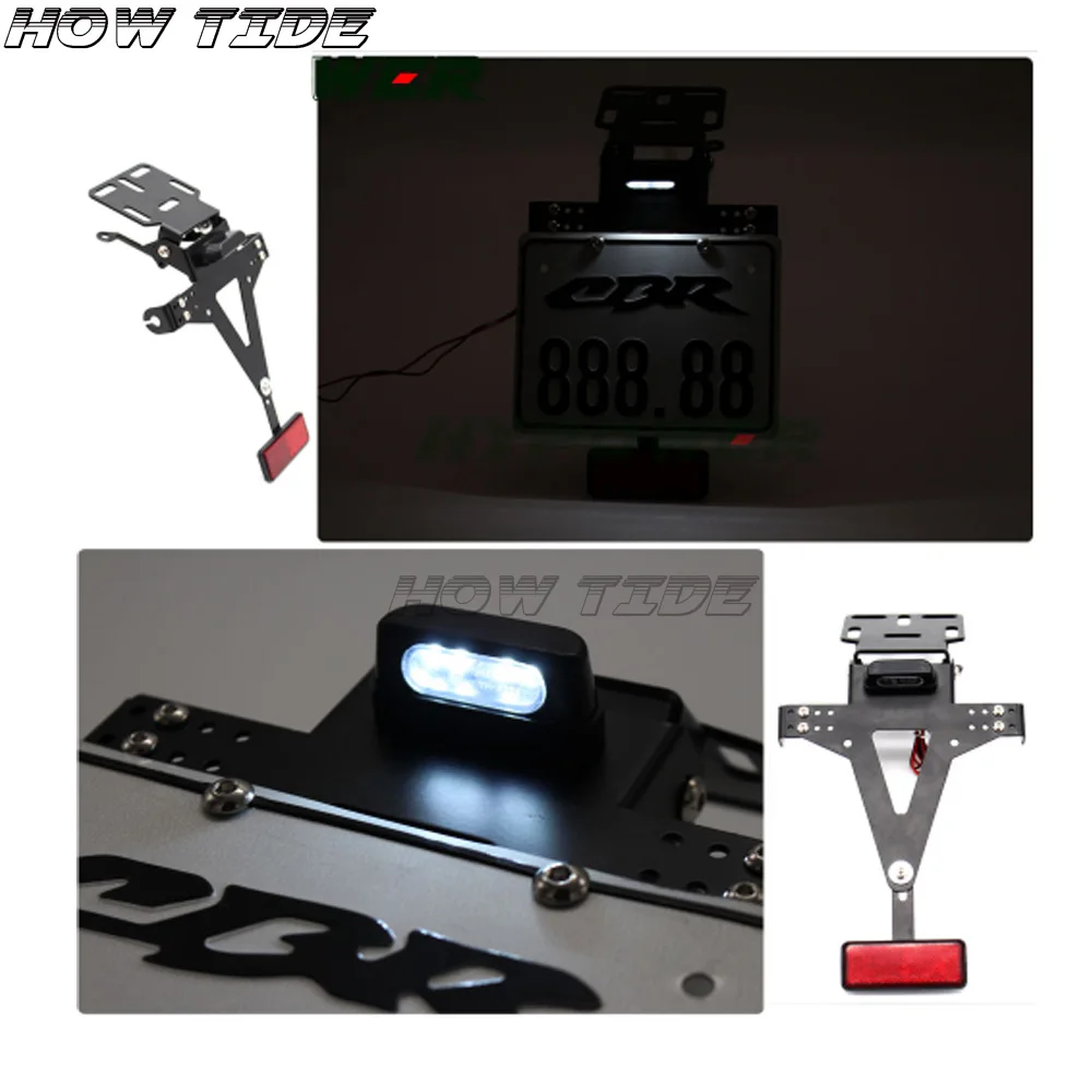 Motorcycle Tail Tidy Fender Eliminator License Plate Holder LED Light  For Yamaha TDM FZS Fazer FZ6N FZ6S FZ6R XJ6 FZS6