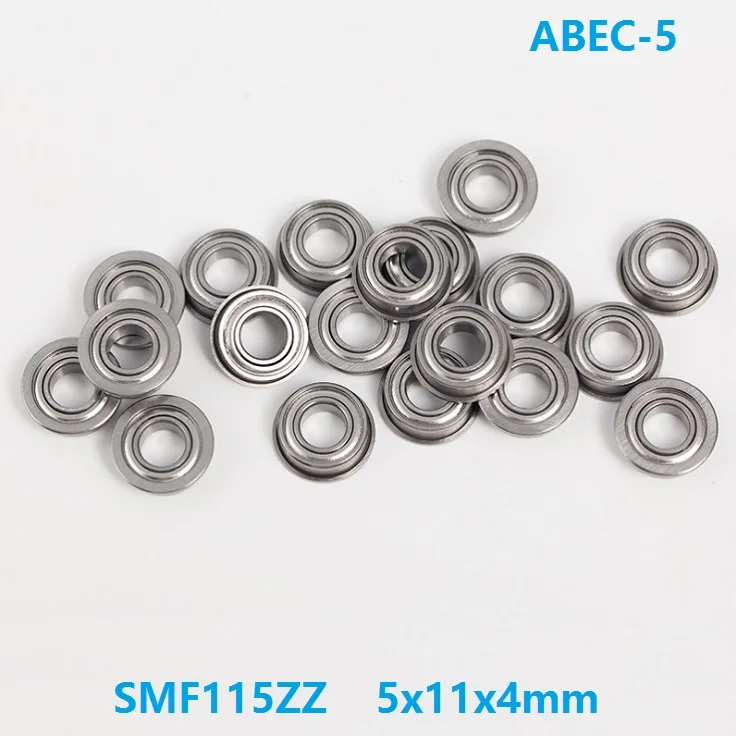 

50pcs SMF115ZZ S MF115ZZ ABEC-5 5x11x4 mm Stainless Steel SUS440C Flange Deep Groove Ball bearing shielded 5*11*4mm MF115 ZZ Z