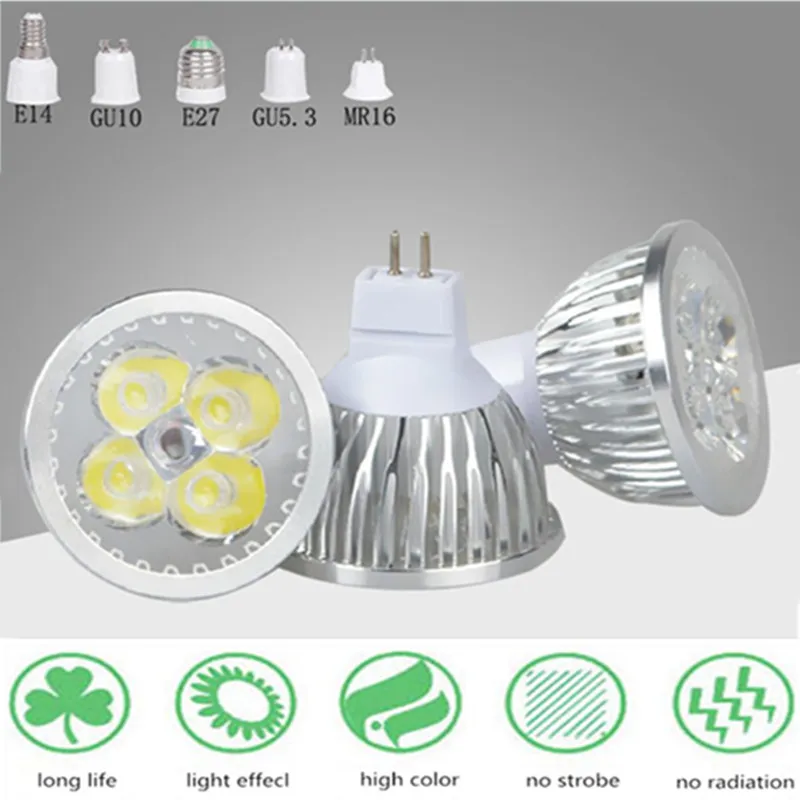 Wysokiej jakości GU10 GU5.3 E14 E27 MR16 żarówka LED 9 W 12 W 15 W LED lampa LED żarówki 110 V 220 V 60 kąt wiązki oświetlenie lampy