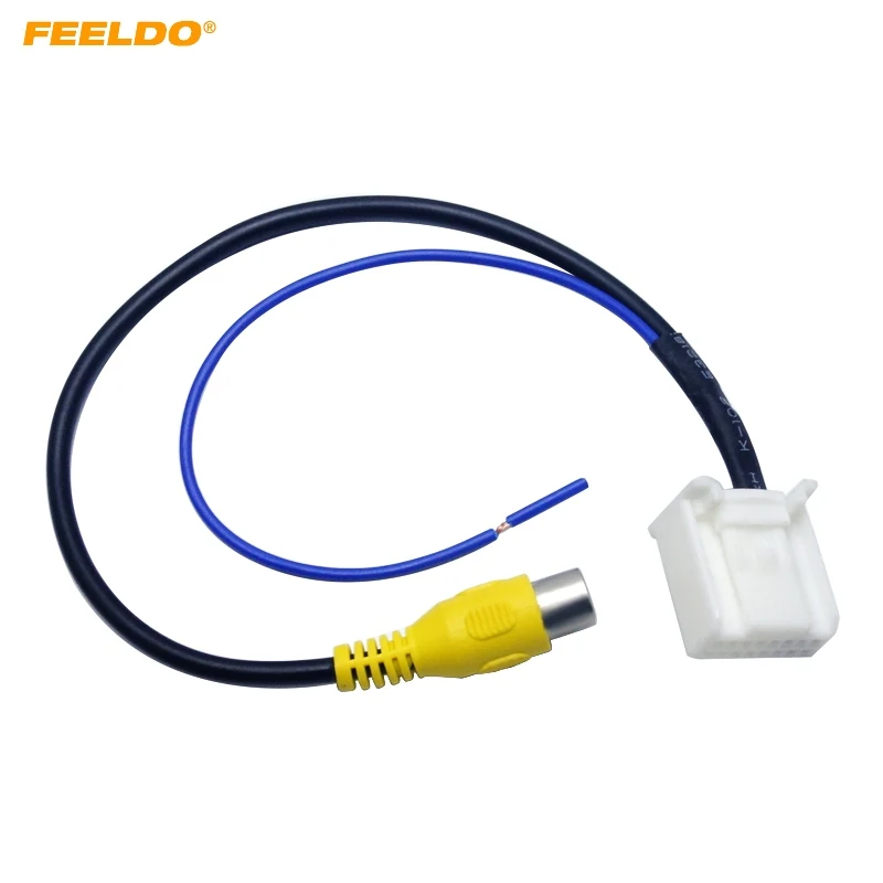 

FEELDO Car Parking Reverse Rear Camera Video Plug Converter Cable Adapter For Toyota Camry 7th Navigation DVD