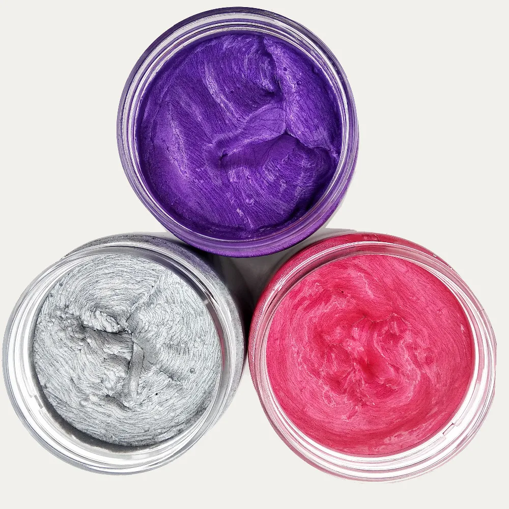 Mokeru DIY Hair Wax Color Cream Temporary Hair Dye Wax Grandma Ash Color Dye Cream One Time White Gray Paint Wax Clay For Hair