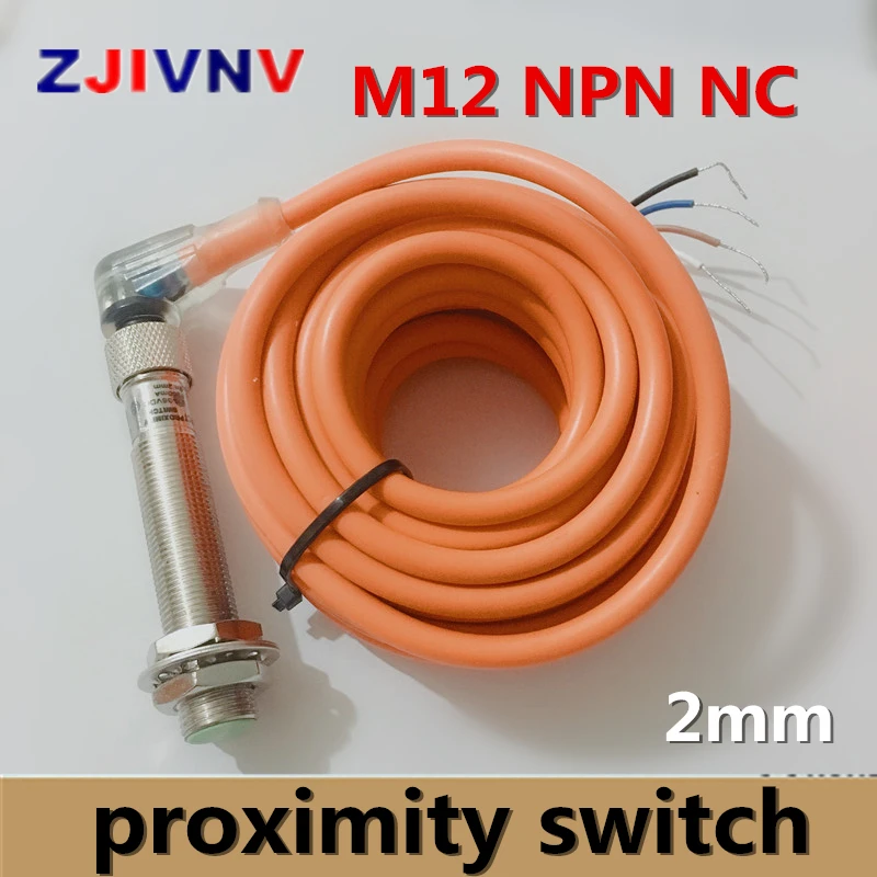 M12 NPN NO+NC /normally open and normally close proximity inductive sensor switch with connector DC 3/4 wires flush type 2mm