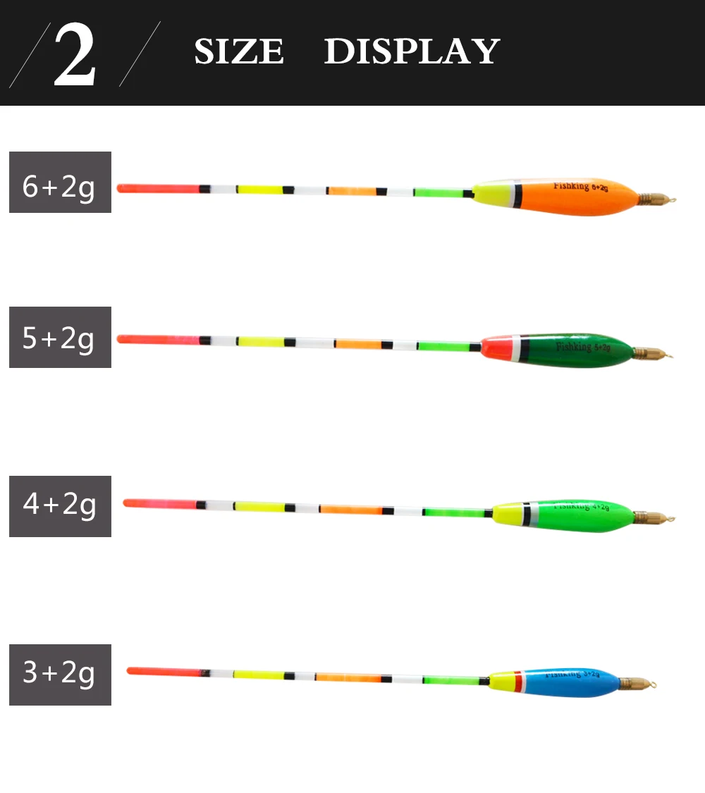 NGB 5 Stück/Set 3+2g 4+2g 5+2g 6+2g Gemischte Farben Barguzinsky-Fichten-Schwimmer Vertikaler Schwimmer für Karpfenangeln Angelzubehör – Detail 3