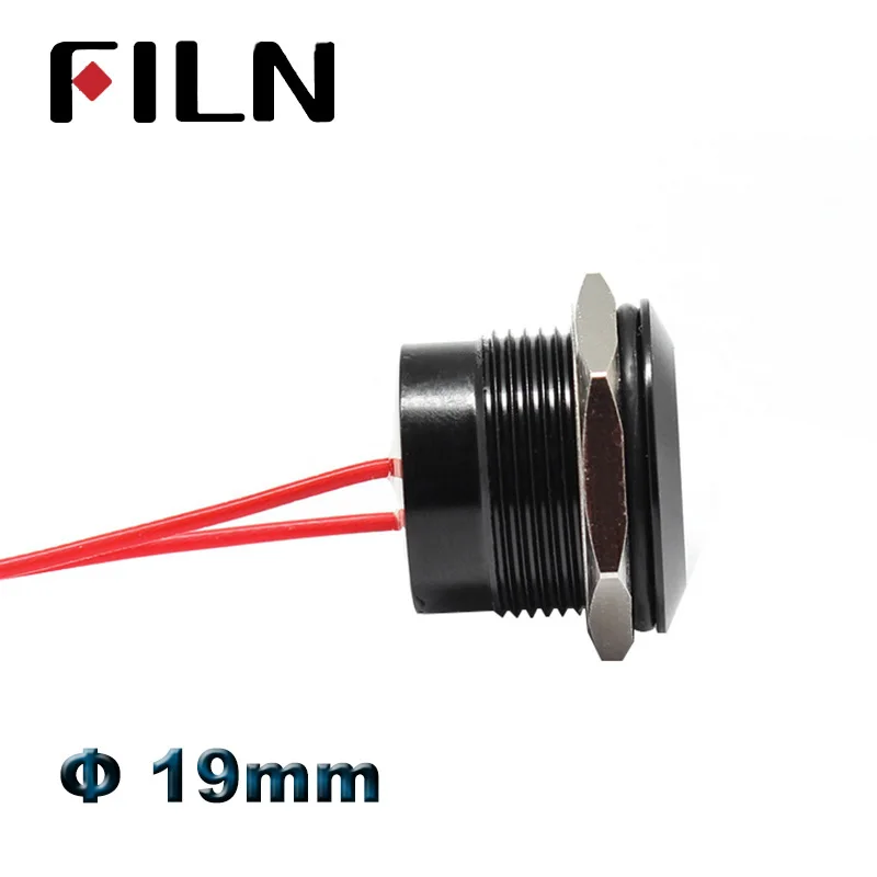 19mm Waterproof Lamp 12V LED Car Boat LED Marine Warning Dashboard Signal Lights Instrument Pilot light Aluminium Alloy Black