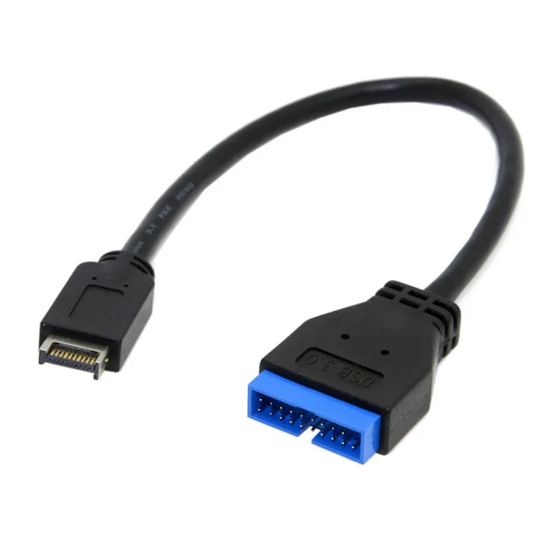 Usb 3.1 tipo-c mini cabeçalho do painel frontal de 20 pinos para usb 3.0 padrão 19/30 pinos cabo de extensão 20cm para placa-mãe asus