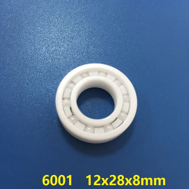 6pcs/10pcs 6001 ZrO2 full Ceramic bearing 12x28x8mm Zirconia Ceramic deep groove ball bearings 12*28*8 mm