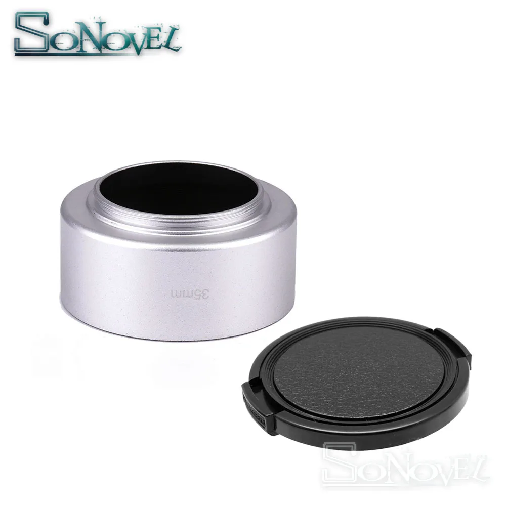 Parasol de lente de rosca de Metal de 35mm + tapa de lente para FUJIAN 35mm f1.7 50mm f1.4 CCTV TV Lens