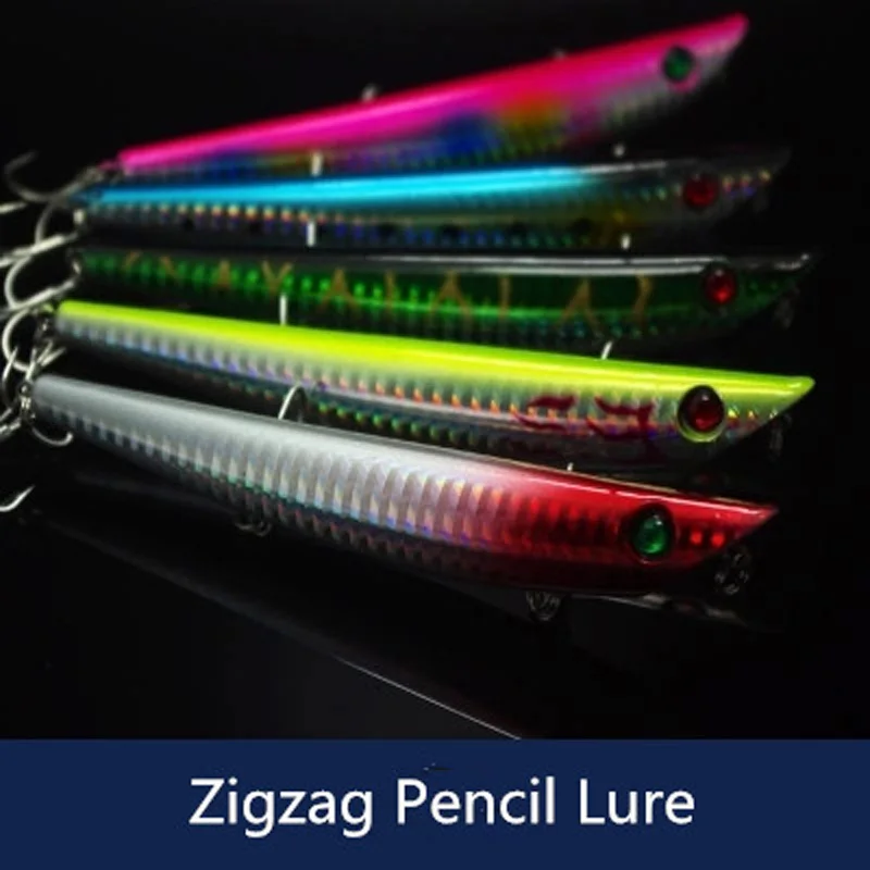 Fishing Lure Floating Pencil Zigzag Dog 17g/12cm  8.5cm/9.5g Artificial Long Range Casting Seabass Bait Hard Lures Owner Hooks