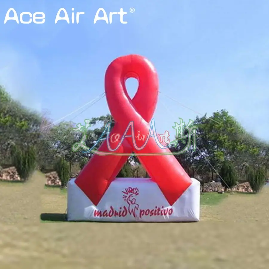 5 m H Popular Inflatable Ribbon in Red for World AIDS Day