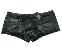 Boxer da uomo in ecopelle elasticizzata comodo costume da bagno intimo per ragazzi pantaloni corti