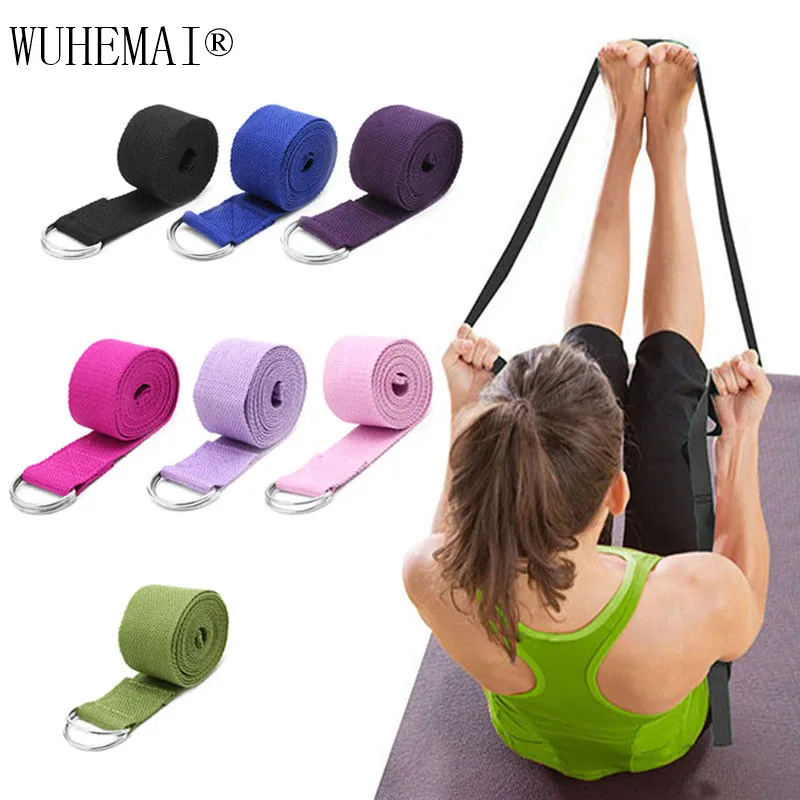 Women Yoga Adjustable Sport Stretch Strap  D-Ring Belts Fitness Exercise Gym Rope Figure Waist Leg Resistance Fitness Bands Yoga