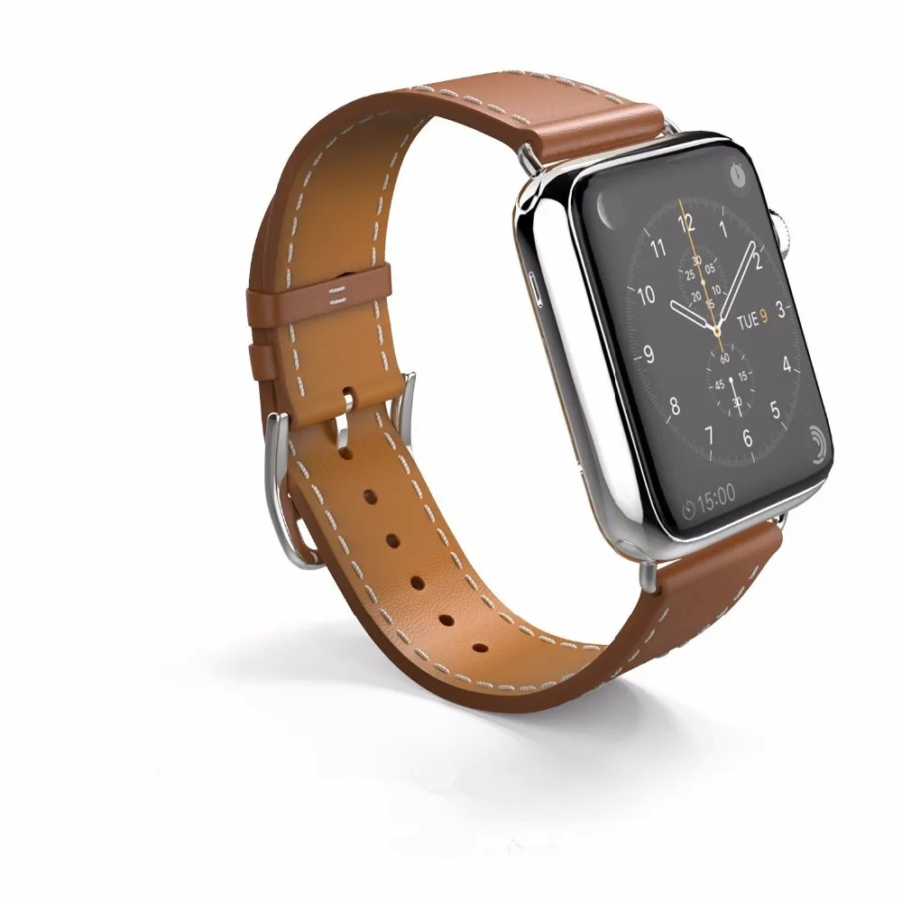 Genuine Leather watchband for iwatch apple watch band strap 38mm 42mm bracelet wrist belt wristband with Classic metal buckle