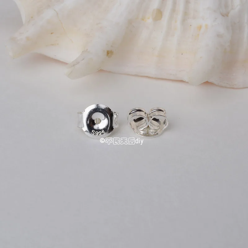 earnut, solid 925 sterling silver earring backs,earring friction butterfly back stopper for earstuds