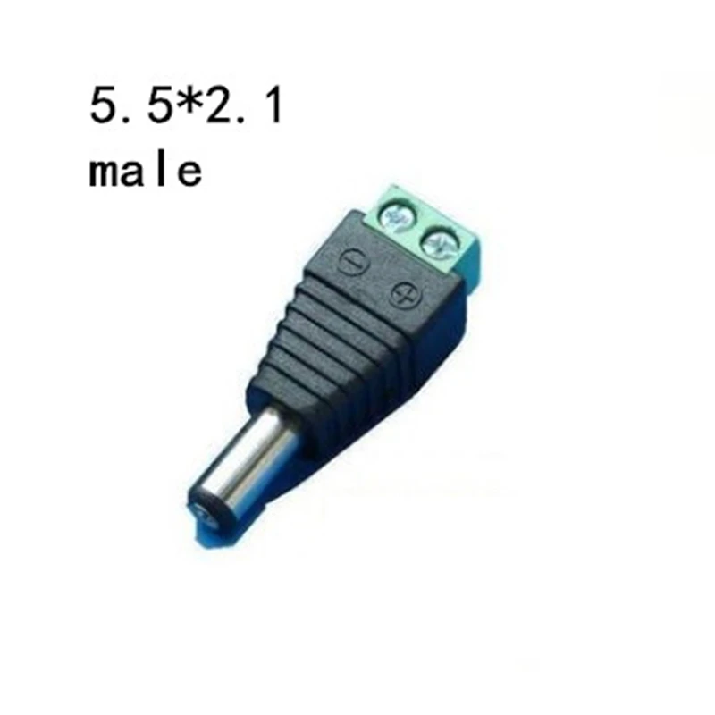 1pcs 5.5mm x 2.1mm Female Male DC Power Plug Adapter for 5050 3528 5060 Single Color LED Strip and CCTV Cameras