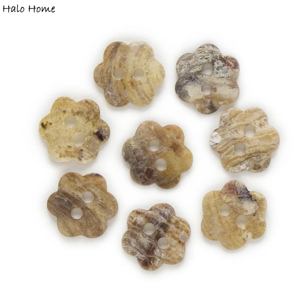 

50 шт., пуговицы в виде цветочной ракушки, шитье, скрапбукинг, домашняя одежда, подарок, натуральный декор ручной работы, изготовление карт, сделай сам, 13 мм