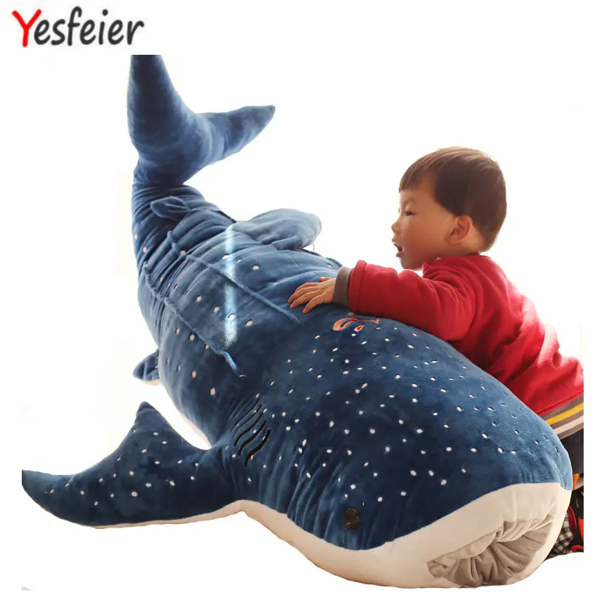 50/100cm New Style Blue Shark Plush Toys Big Fish Cloth Doll Whale Stuffed  Animals Children Birthday Gift