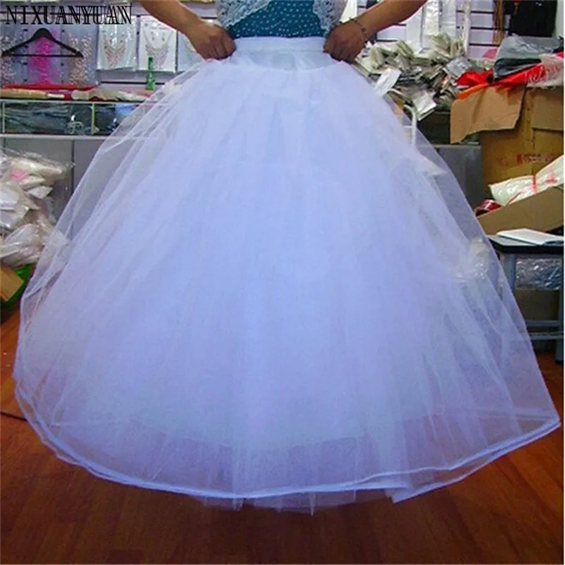 Tulle Ball Gowns NO Hoop 4 layers Wedding Gown Dress Petticoat Underskirt Bridal Crinoline Wedding Accessories Free Shipping