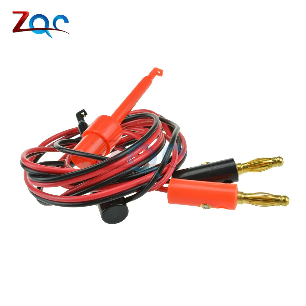 1 Pair 4mm Banana Plug to Test Hook Clip Lead Cable Gold Plated For Multimeter Test Lead Cable Equipment Connector