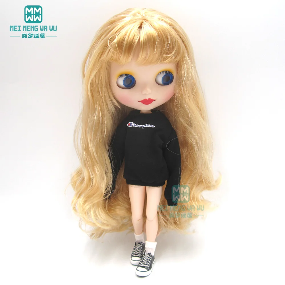 Kleding Voor Doll Past Fashion Lange T-Rok Jurk Sweatshirt Voor Blyth Azone1/6 Pop Accessoires