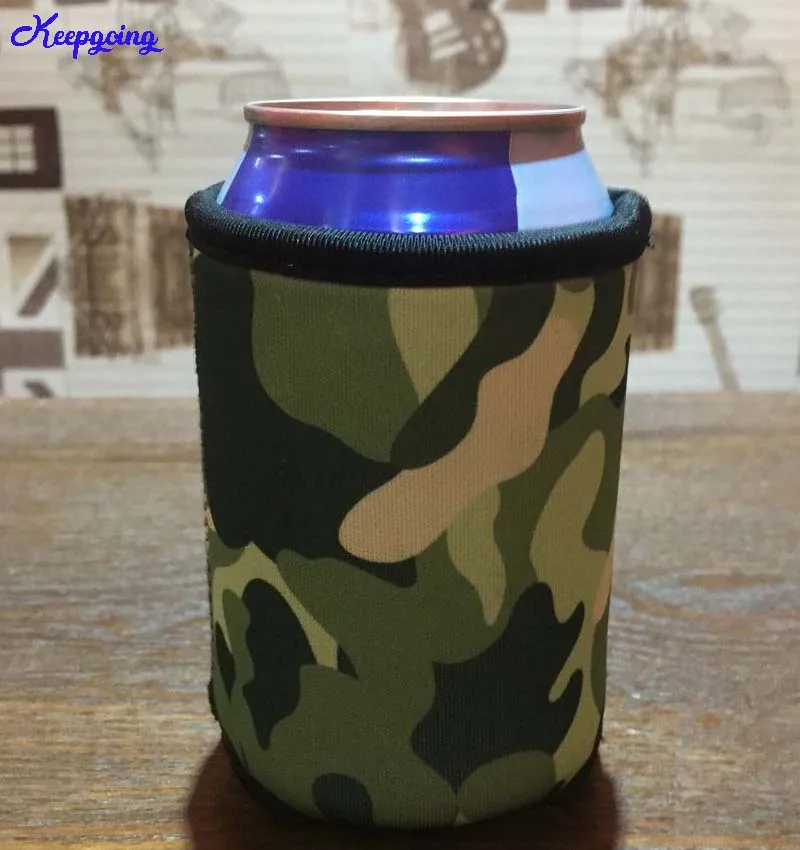 

200pcs/lot Custom Camouflage Pattern Neoprene Stubby Holder Beer Can Picnic Cooler Thermal Bag Can Holder Drink Sleeve For Camp