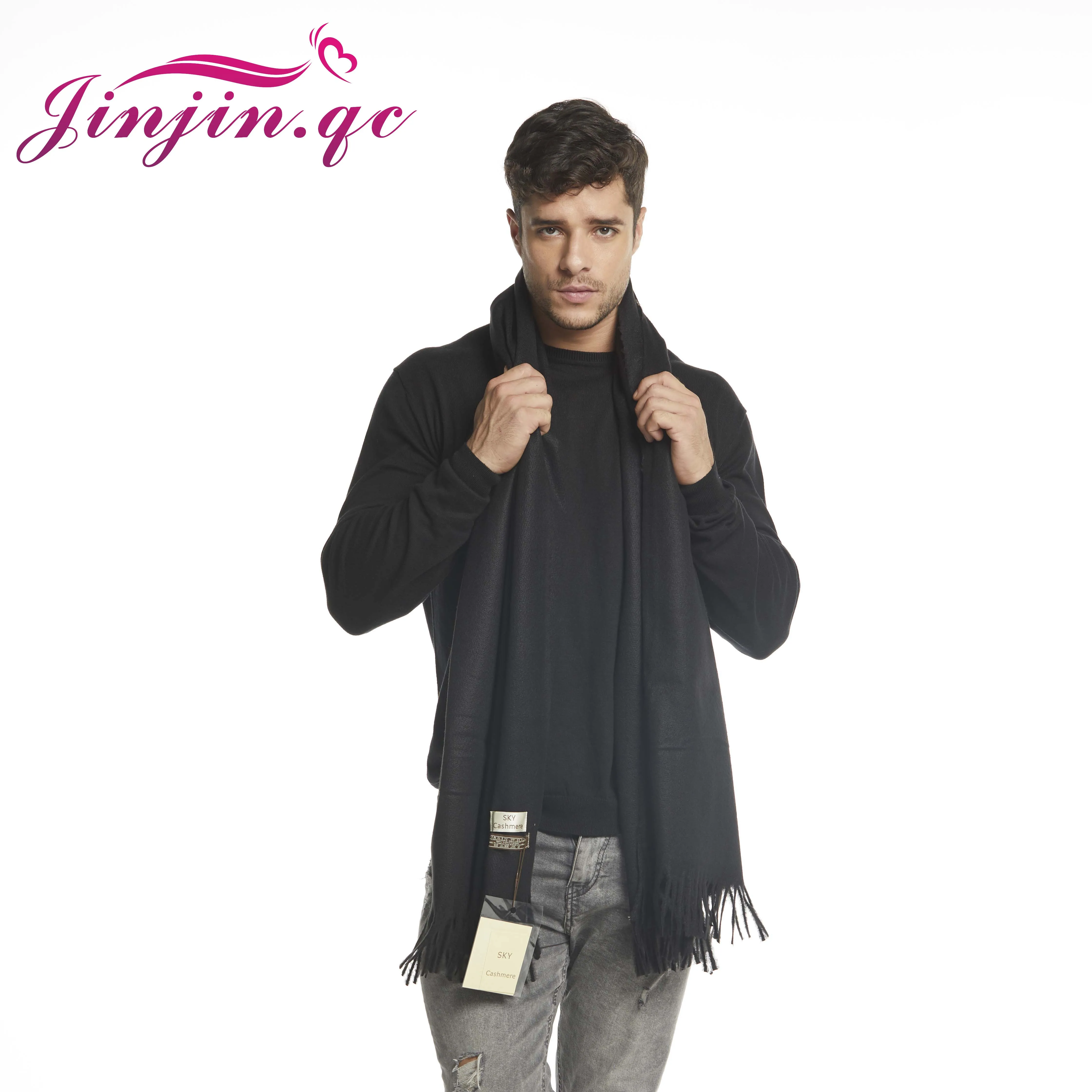 

Jinjin.QC Winter Cashmere Scarf Luxury Brand Men Scarves and Wraps Blanket Scarf Solid Echarpe Foulard Femme Hijab Shawls