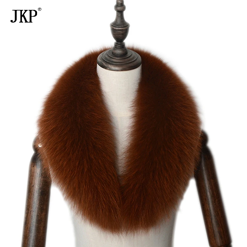

Jkp women's winter fox fur collar accessories Neck warm Genuine Women Scarves Winter Coat fox fur collar scarf fashion Shawl