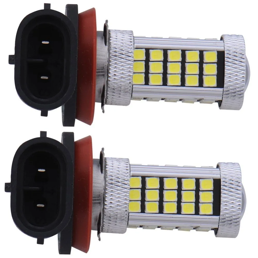 2 x H11 33 SMD 2835 LEDs 10 W Lampe Blanc avec lentille Stop Park Tete brouillard ampoule Tournez signal indicateur LED