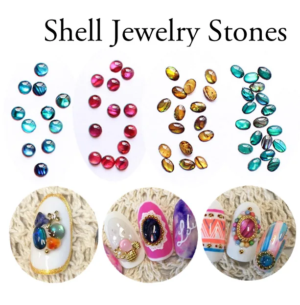 

50pcs per color new fashion hottest Japan and Korea Style resin shell grain acrylic rhinestone stone for nail art make up