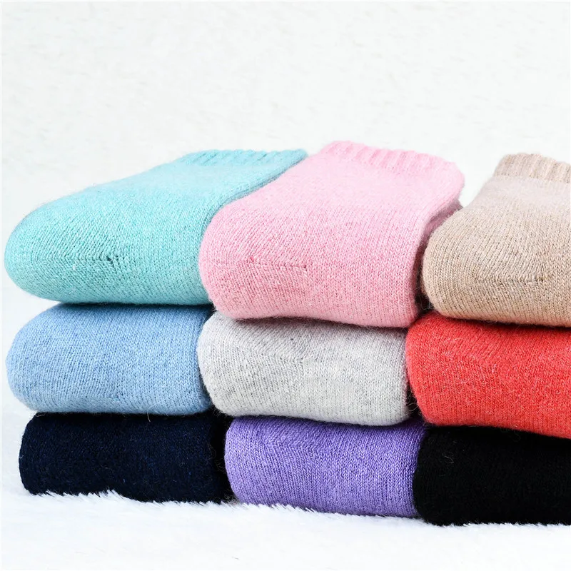 3 pairs=6 pieces 2021 winter new Thick soft wool socks men\'s winter tube terry socks solid color super thick warm snow socks