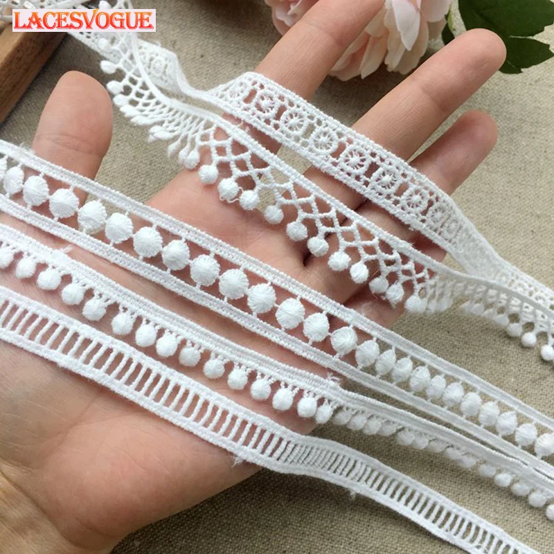 Cotton Embroidery Lace Trim Patchwork, Needlework Sewing Accessories, Clothes Decoration, Garment Material, 1-1.5cm, 38Yards,157