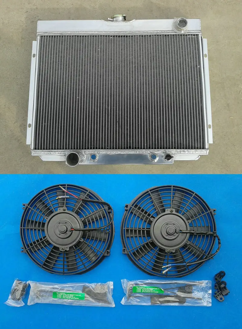 

High Quality Aluminum Radiator & Fan*2 Custom For 1967-1970 FORD Mustang / Mercury Cougar/XR7/Torino 1967 1968 1969 1970