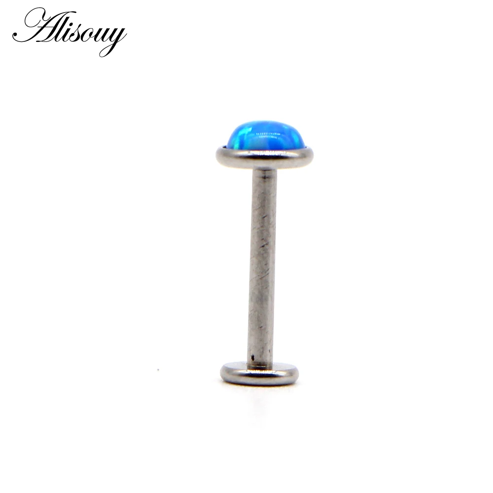 1Pc 16G Opal Piercing Labret Stud Langue Lip Stud Piercing Ear Cartilage Ear Stud Ombligo Earring Ear Piercing Body Jewelry