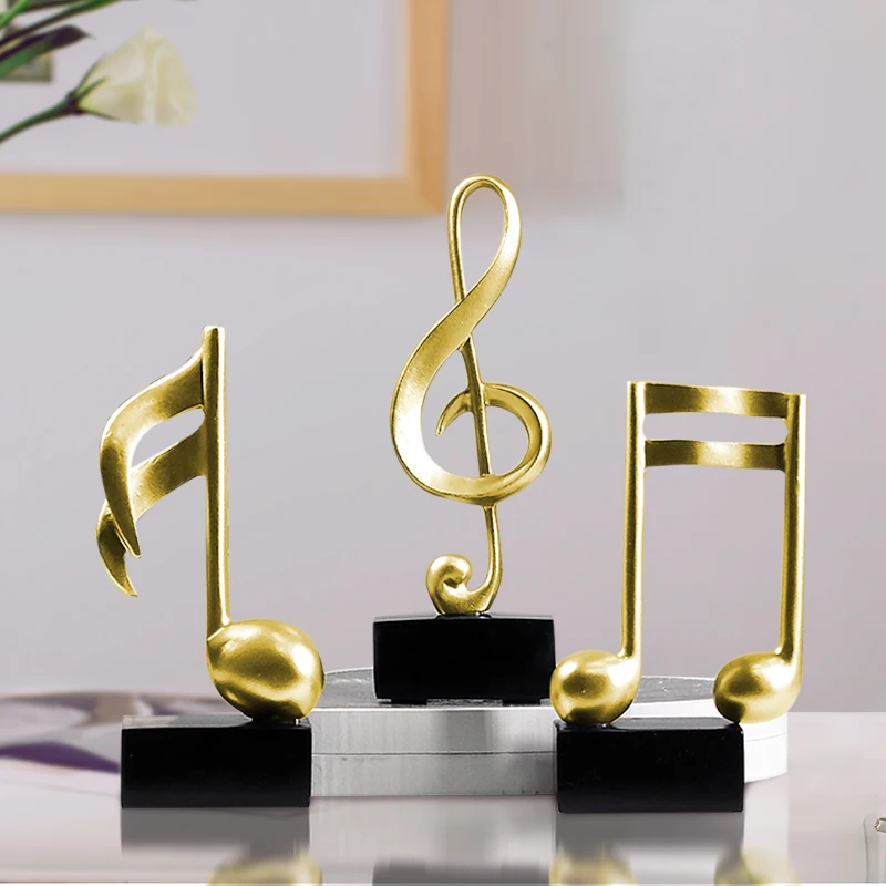 Modern Music Note Small Ornaments, Resin Arts and Crafts, Piano Room Decorations, Miniature Figurines Gifts, Home Decoration