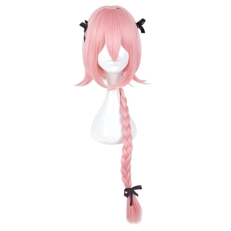 Anime mới Ngụy Thư Số Phận/đi Astolfo Cosplay Bộ Tóc Giả Dài Màu Hồng Bện Tóc Tổng Hợp Trang Phục Hóa Trang Halloween Đảng Chơi Tóc Giả Dành Cho Bạn Gái phụ nữ