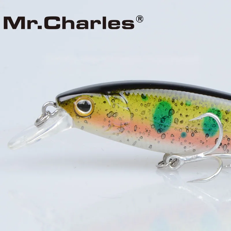 Mr.Charles CMC019-Leurre méné rigide flottant de qualité professionnelle, appât Élde type crankbait, super coulant, 80mm/9g, 0-1m