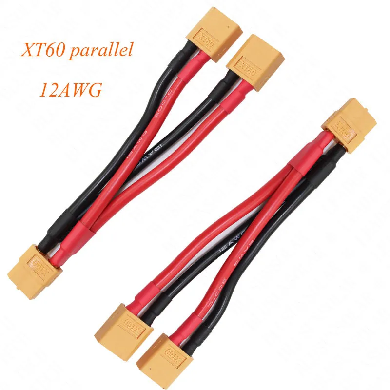 

20pcs/lot XT60 parallel Y leads 12awg silicone wire For RC Lipo Battery