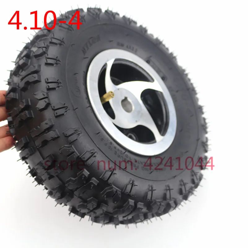 4.10-4 tyre tire and inner tube use 4 inch alloy wheel rim Keyway hub for Gas scooter bike motorcycle Off Road Go Kart