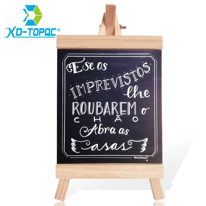 XINDI 16*29cm Desktop Message Blackboard Pine Wood Easel Chalkboard Kids Wooden Memo Black Board Collapsible Writing Boards BB71