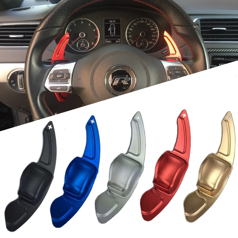 

Aluminum Steering Wheel DSG Paddle Extension Shifter Sticker For Volkswagen Golf 6 Jetta GTI MK6 R20 CC R36 SCIROCCO Magotan