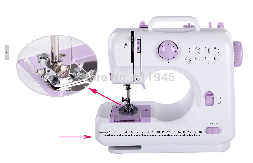 1PC 505A Multi-function 8 Kinds of Trajectory Mini Electric Sewing Machine Replaceable Presser Foot