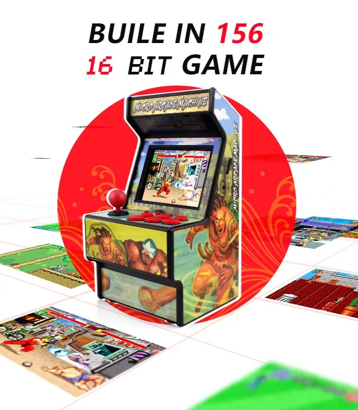 2025 Retro มินิอาเขตคอนโซลเกมมือถือ 16 บิตเกมในตัว 156 เกมคลาสสิกสําหรับเด็กของขวัญของเล่น