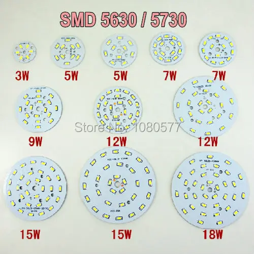 

10 шт. 3 Вт 5 Вт 7 Вт 9 Вт 12 Вт 15 Вт 18 Вт SMD5730 SMD5630 печатная плата холодный белый теплый белый свет для освещения детской лампы